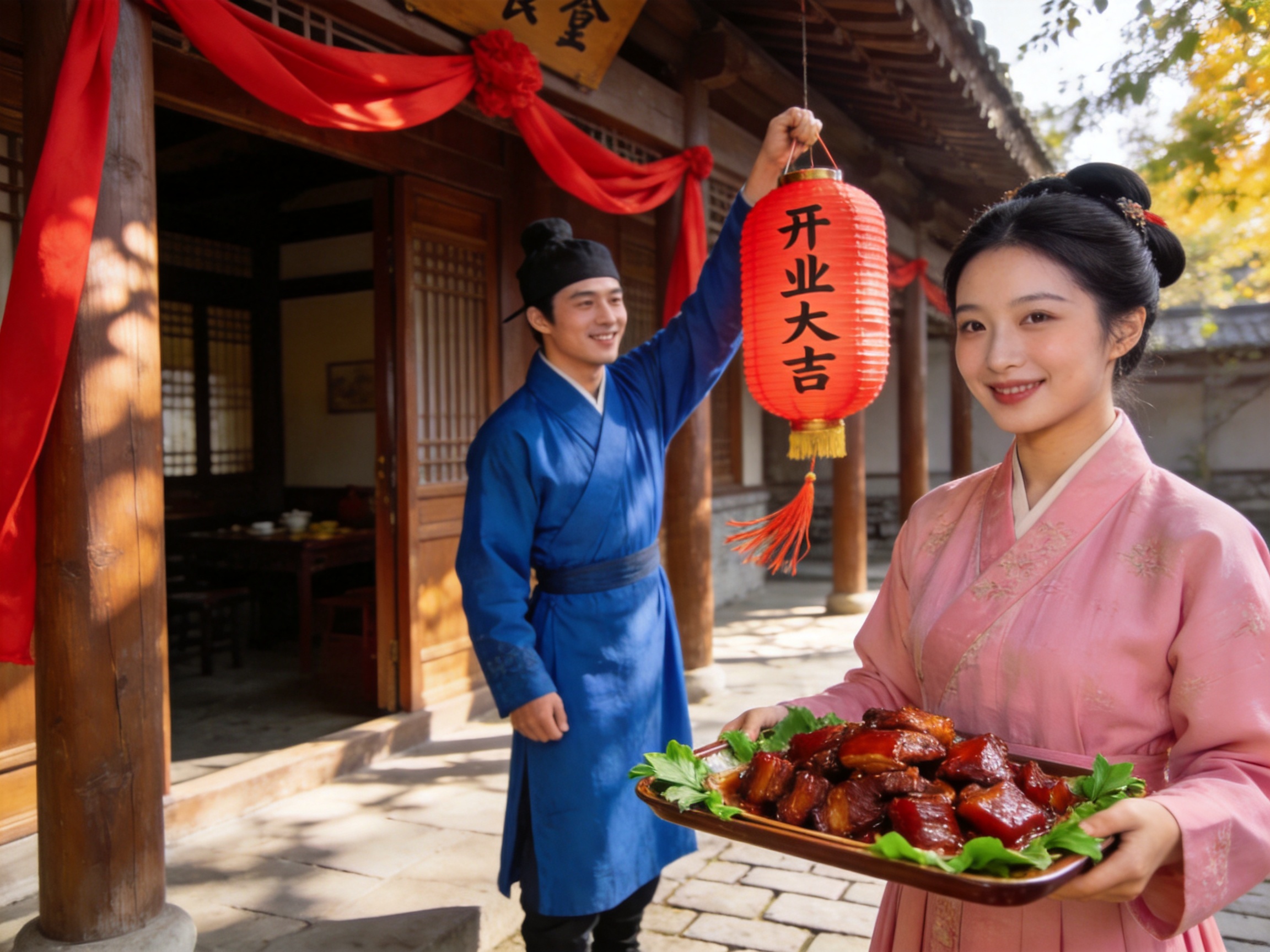 美食搞笑短剧《后宫食堂开业啦》竖版海报
